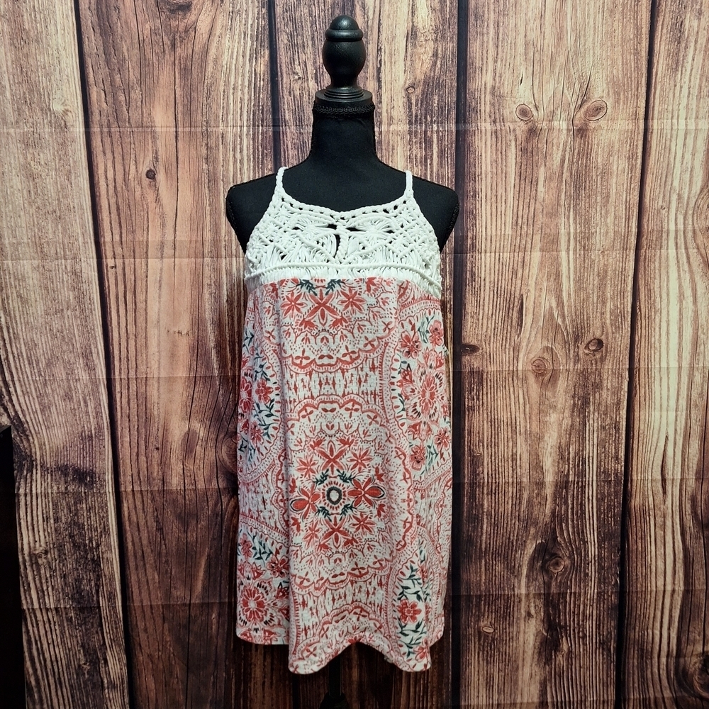 Torrid White Crochet With Colorful Design Blouse Womens Size 2.